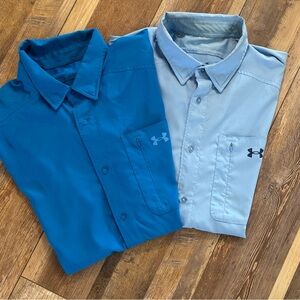 Under Armour Men's Blue and Light Blue Shirts